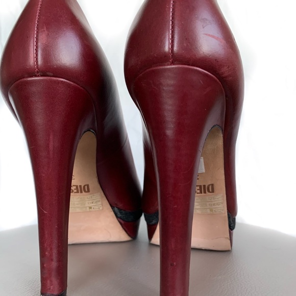 Burgundy Platform Diesel High Heels - Picture 3 of 5